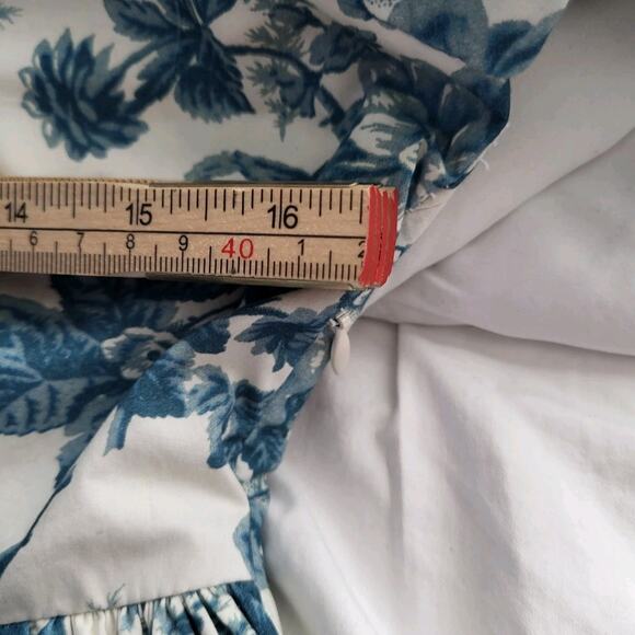 LoveShackFancy DANBURY Blue Floral Maxi Gown Dress Bridal Resort Vacation Sz 2 - Picture 14 of 16